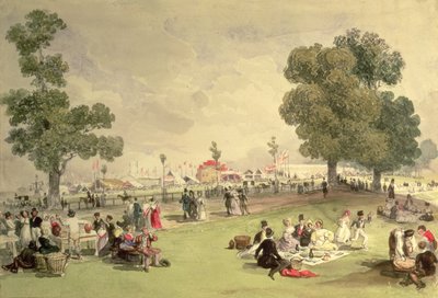 Hyde Park, vue de la foire du couronnement, 28 juin 1838 - English School